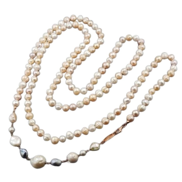 Colier Celebrity Charleston, 130 cm, cu perle multicolore