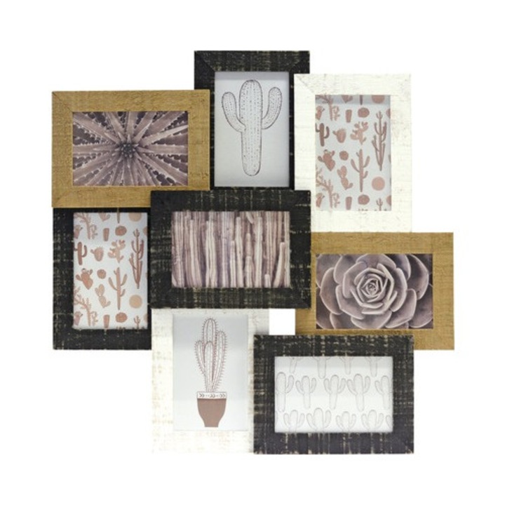 Több tónusú fotókeret kollázs 8 db fénykép 48x48 cm