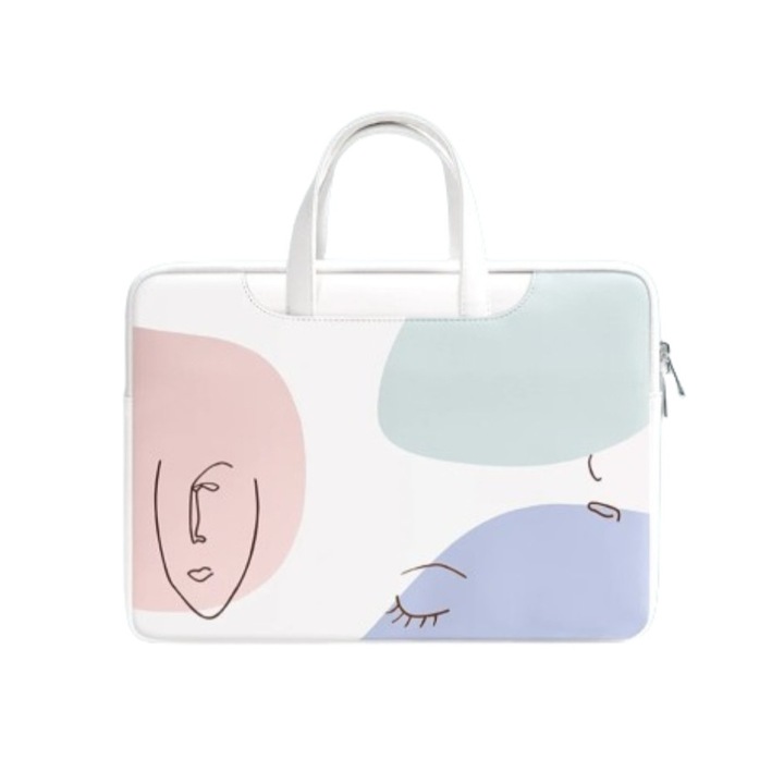 Irodai laptoptáska, TAIKESEN LADY M1, Apple Macbook, maximális átlós 14 hüvelyk, fehér kékkel