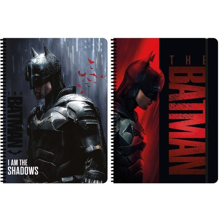 Set 5 caiete A4, Beniamin, Batman, 80 file in carouri, spirala neagra, mix modele