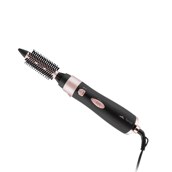 Perie ondulatoare cu aer cald si ionizare Fenite 4321 90010, 1000 W, 3 accesorii, Negru