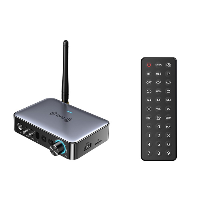 Bluetooth аудио приемник, JESWO, Дистанционно управление, 1200mAh, Сребрист