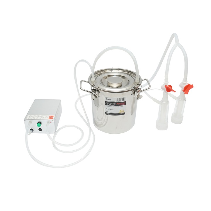 Aparat de muls portabil cu 1 post si bidon de inox 5L pentru capre, oi