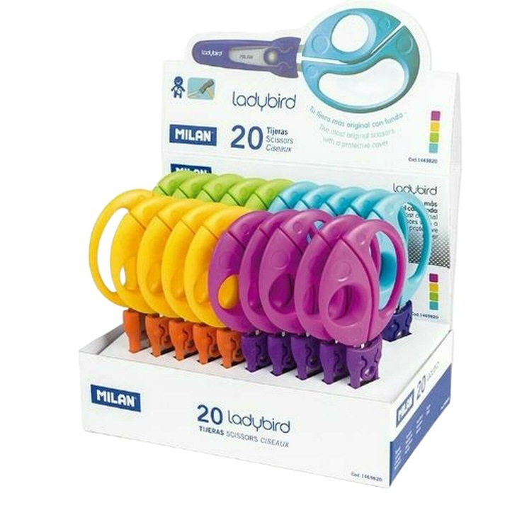 Set 20 foarfece MILAN Ladybird, varf rotund, 15cm, multicolor