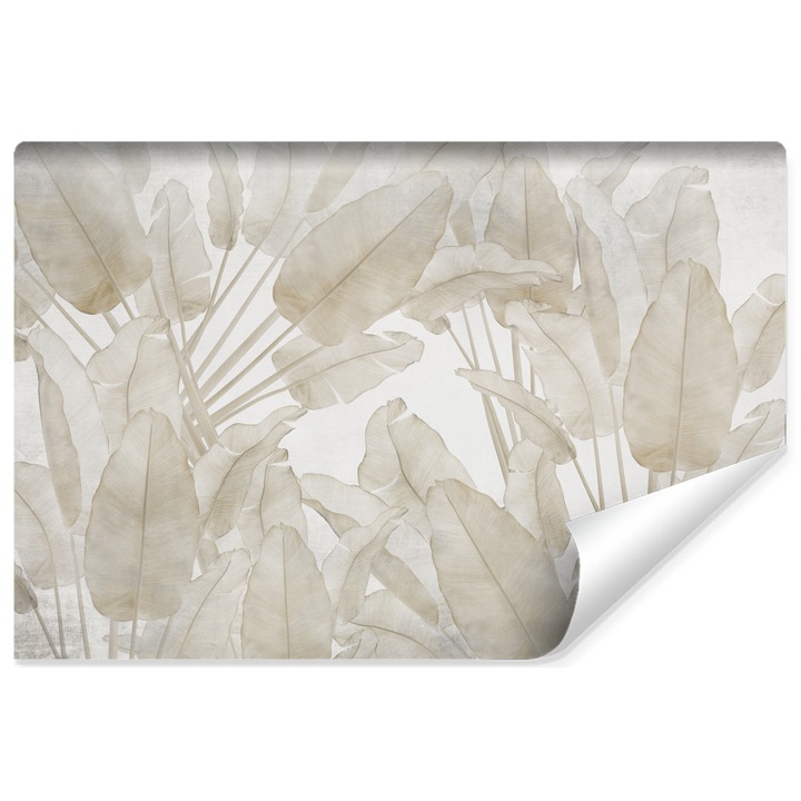 Fototapet Muralo frunze de banane, sepia, armatura moderna pentru living 400 cm x 280 cm [VE400-280]