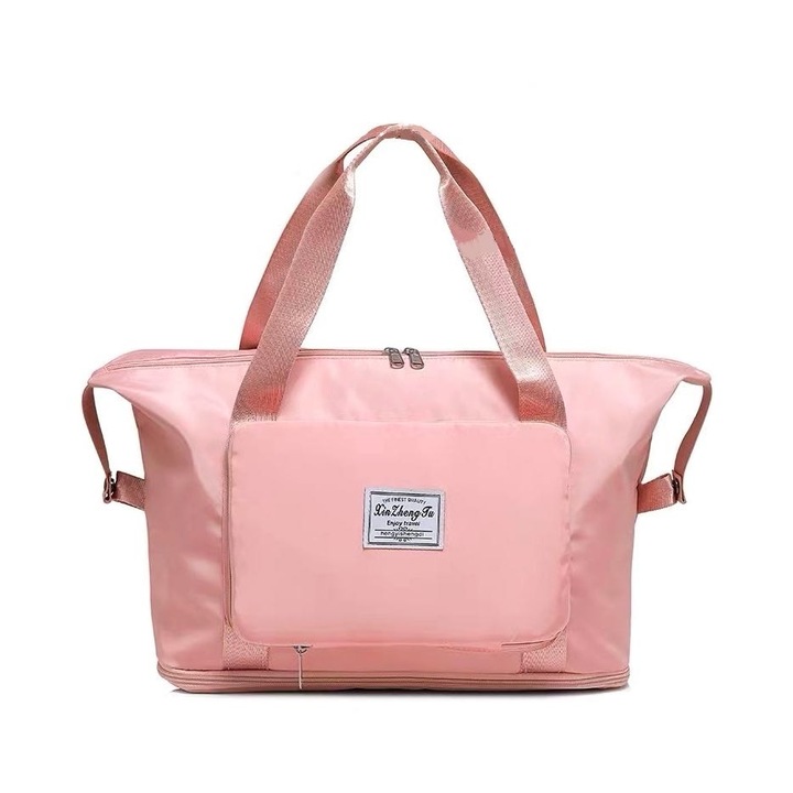 Geanta de calatorie pentru femei, Sintetic / Impermeabil, 28x22x42 cm, Roz