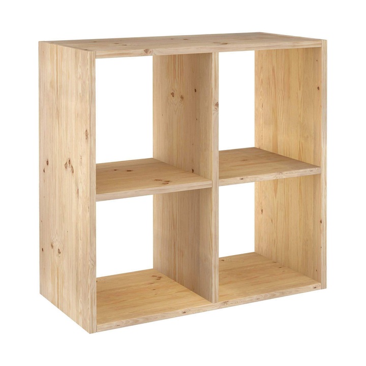 Birou Astigarraga Dinamic, 4 rafturi, lemn de pin, natural, 70.8x70.8x33cm