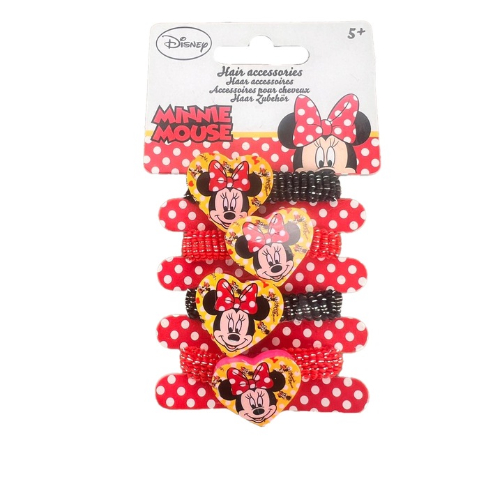 Set 4 elastice par Disney Minnie Rosu/Negru