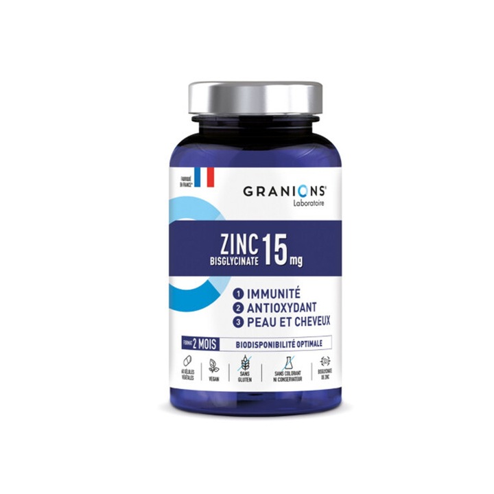 Zinc bisglicinat 15 mg, Granions, 60 capsule vegetale