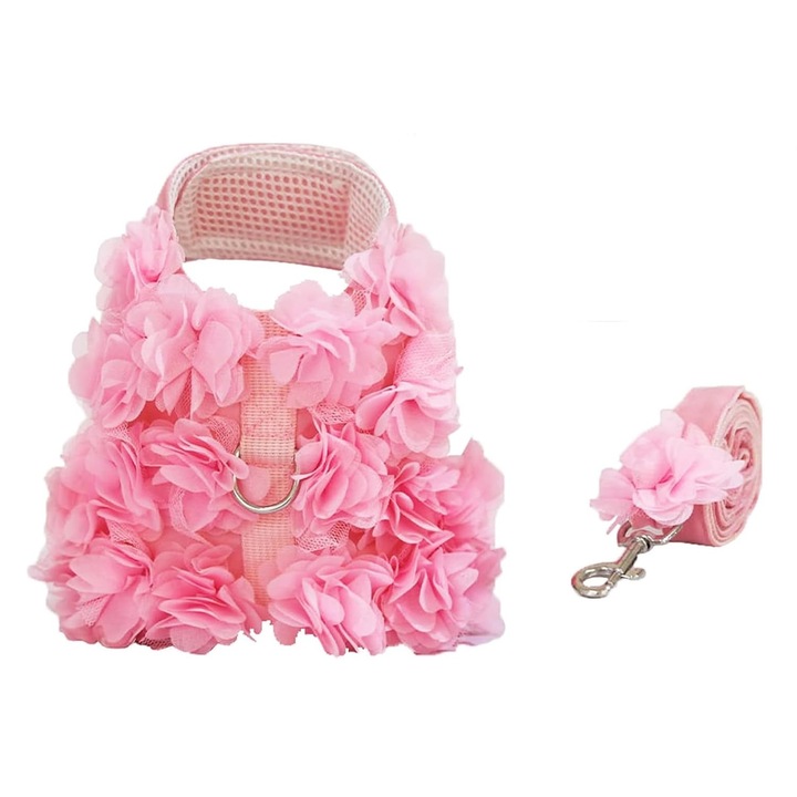 Set Ham si lesa Rainbow, pentru caini si pisici, M, Roz