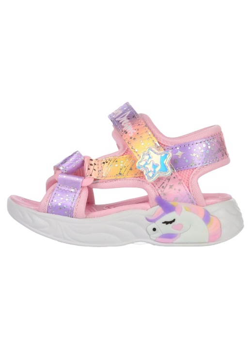 Skechers, Сандали Unicorn Dreams с велкро и цветен блок, Многоцветен