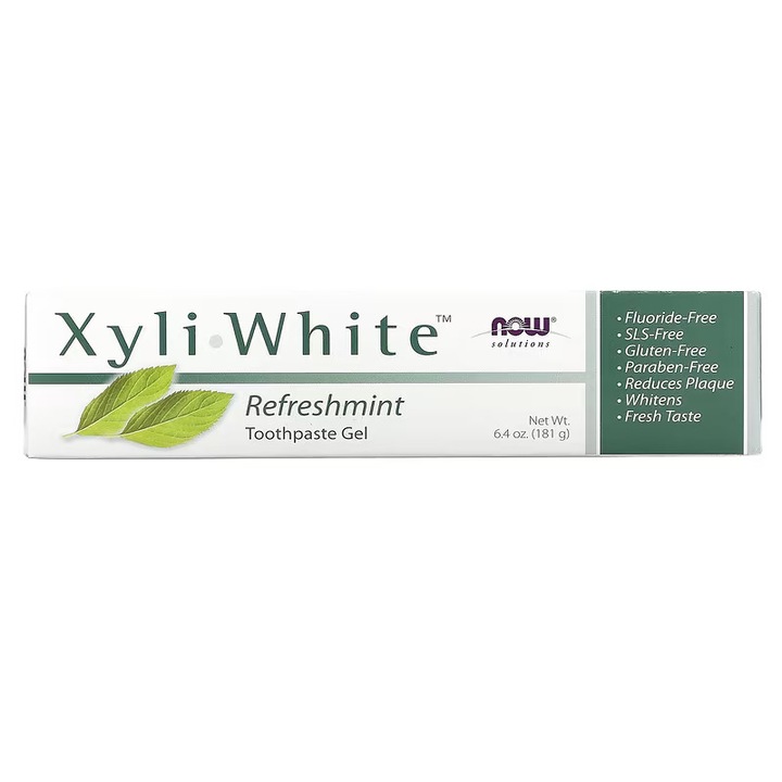 Паста за зъби, Now Solutions, Xyli White Refreshmint, Advanced Multi-Protection с вкус на мента, без флуорид, 181 гр