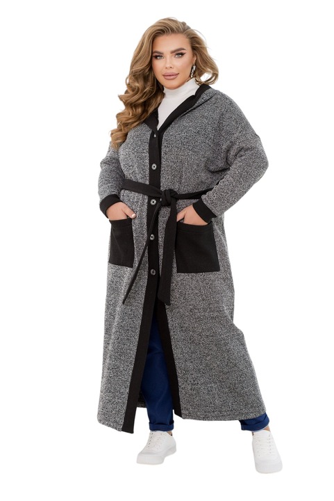 Дълга жилетка Twiggy Shop, YR2474, Сив, XL