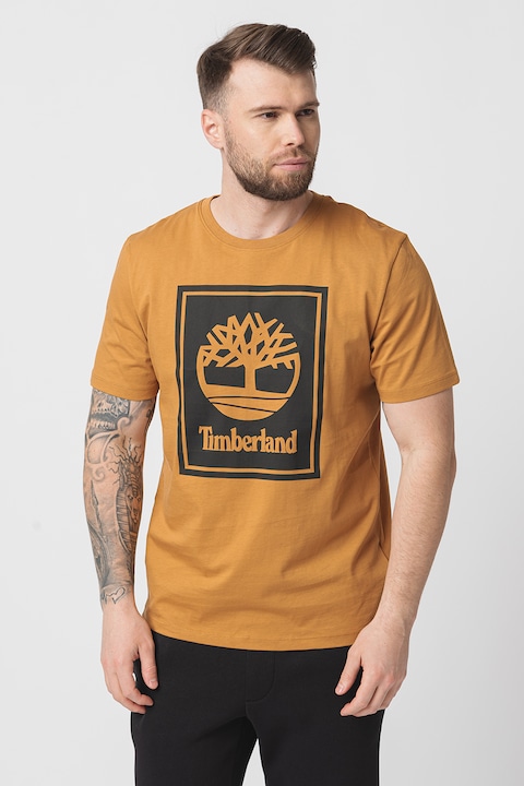 Timberland, Памучна тениска с лого, Карамел