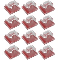 Set 50 cleme autoadezive, Axroad Mall, Organizare cablurilor, Usor de indepartat, Pentru perete, sticla, metal si cauciuc, Plastic, 24*24*15 mm, Transparent