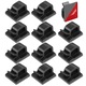 Set 50 cleme autoadezive, Axroad Mall, Organizare cablurilor, Usor de indepartat, Pentru perete, sticla, metal si cauciuc, Plastic, 24*24*15 mm, Negru