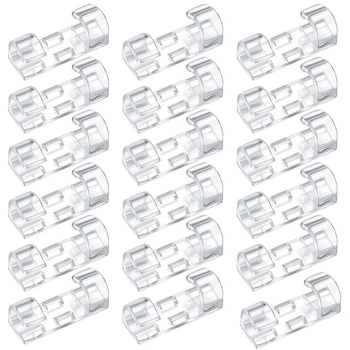 Комплект от 100 органайзера за кабели, Axroad Mall, Самозалепващ се, Устойчив на топлина и корозия, Лесен за премахване, Пластмасов, 33*13*9 mm, Прозрачен