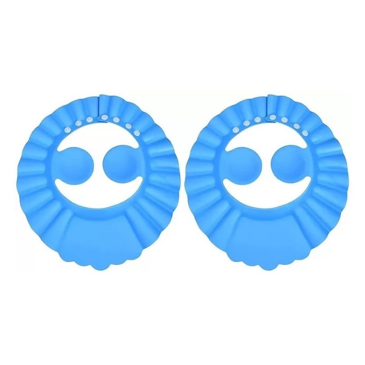 Set 2 Casti de Baie cu Marime Ajustabila Pentru Copii, Protectie Pentru Ochi si Urechi, Albastru, Luxer