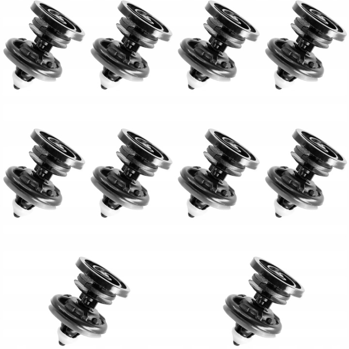 Комплект от 10 фиксиращи щипки, тапицерия за врати, за Volkswagen, Audi, Seat, Skoda, пластмаса, черна