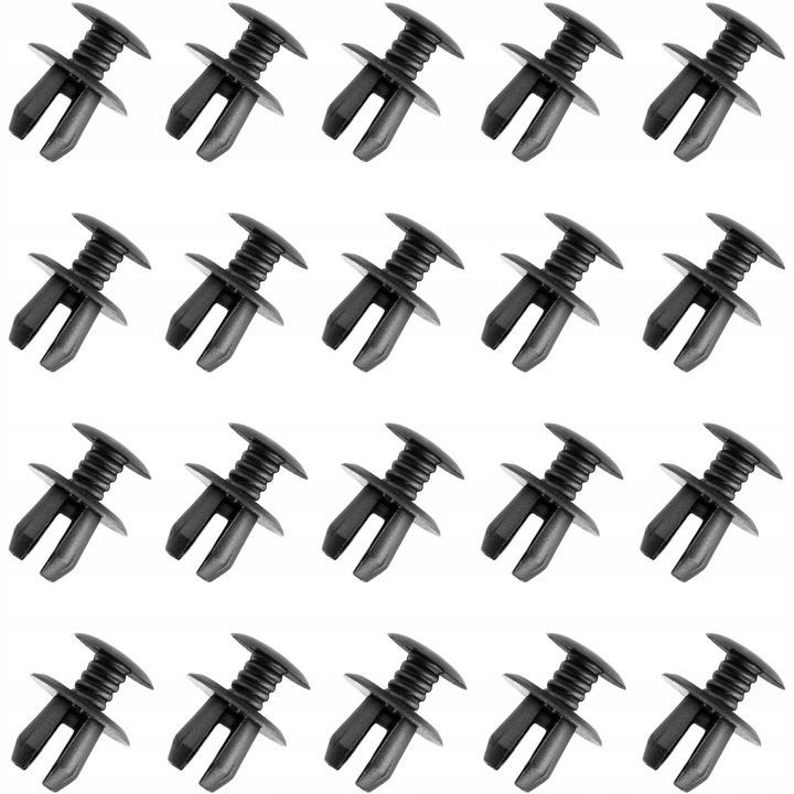 Комплект 20 щипки за закопчаване, за тапицерия на багажник, Volkswagen Caddy, Transporter, Passat, Golf, CC, LT, Пластмасови, Черни