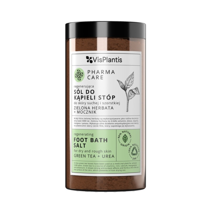 Sare de baie regeneranta, Vis Plantis, Extract de galbenele si ceai verde, 560g