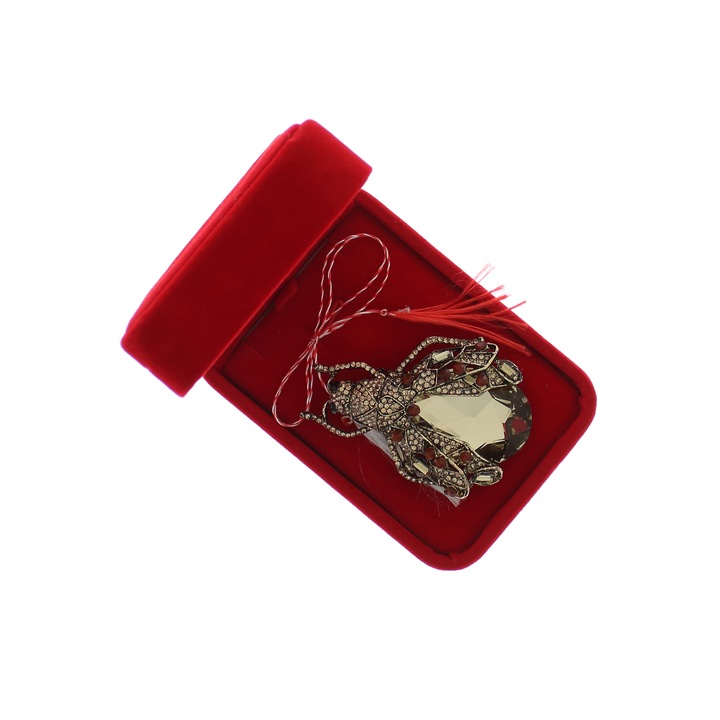 Bross, fém, Buticcochet, 6,5 x 4,5 cm, Gandacel modell, Bézs - MR627