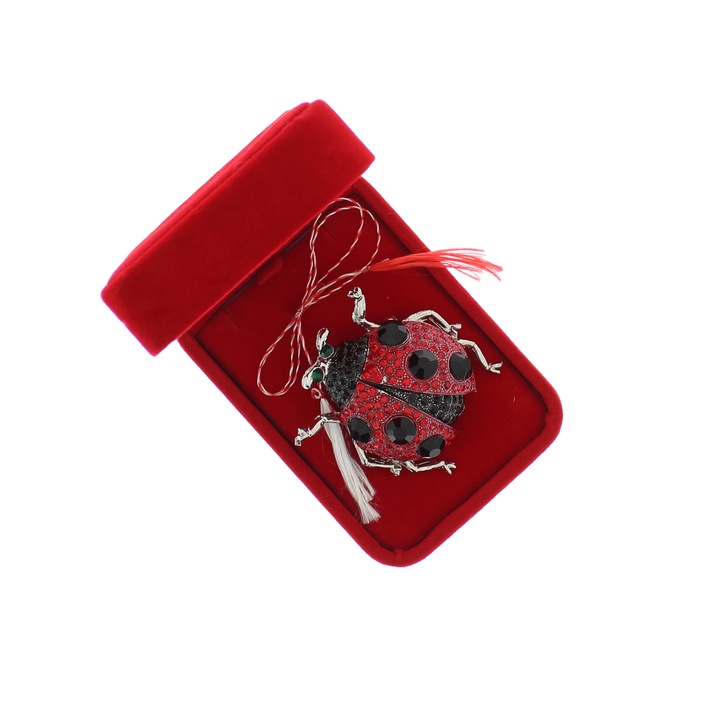 Bross, fém, Buticcochet, 5 cm, Gargarita modell, piros - MR618