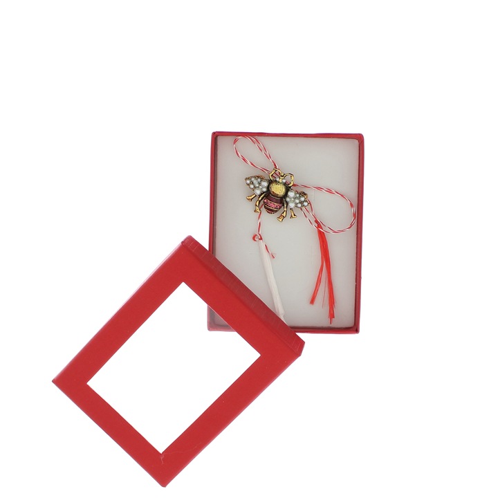 Brosa, din metal, Buticcochet, 2.5 cm, model Albina, Auriu - MR643