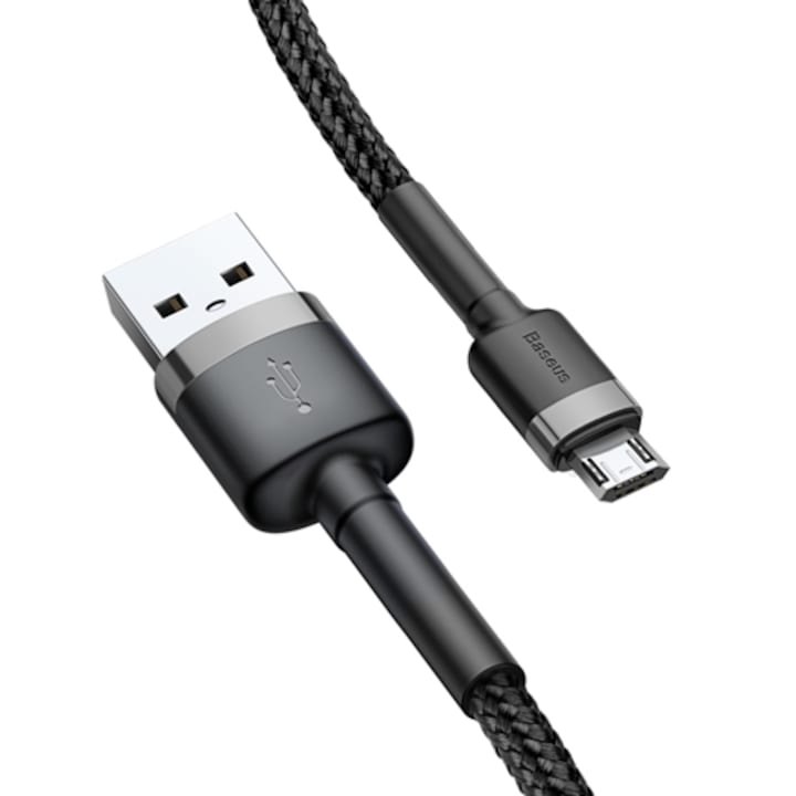 Micro USB töltőkábel 2,4A 1m Baseus barna CAMKLF-BG1 fekete