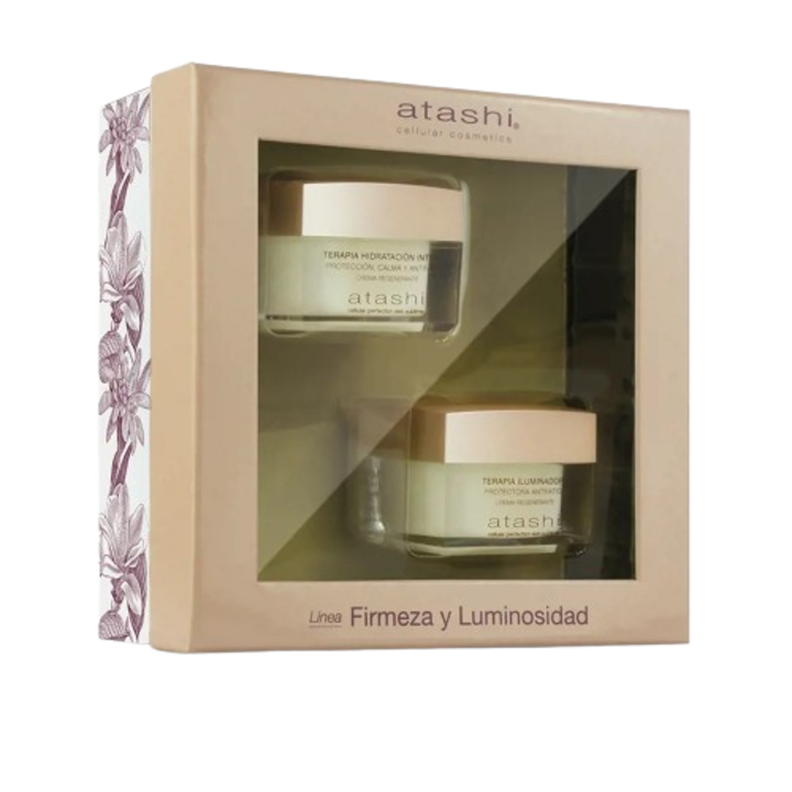 Set crema faciala hidratanta intensa 50 ml si crema faciala iluminatoare 50 ml, Atashi Firmeza y luminosidad