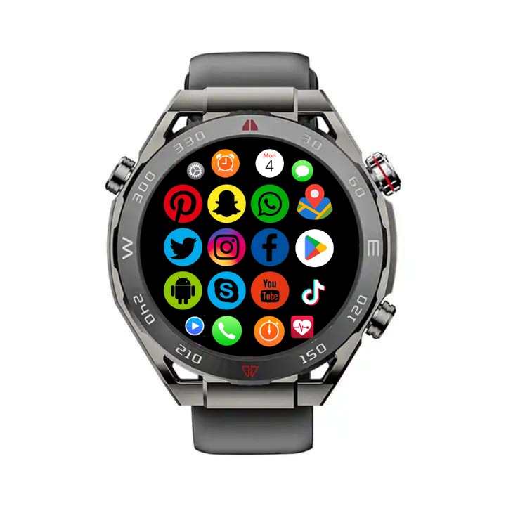 Смарт часовник Evolve-x VP600, със SIM карта, GPS, Android операционна система, Камера, Видео разговор, Социални приложения TikTok, Facebook, Whatsapp, Youtube, Кислородни сензори, сърдечен ритъм, Фитнес режими, Памет 16 GB, Керамичен корпус, Черен