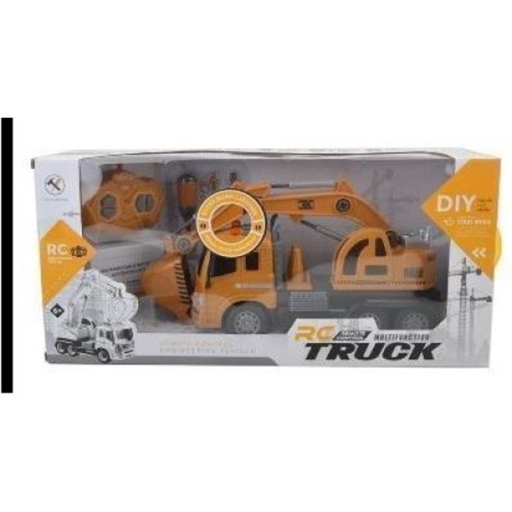 Excavator R/C de jucarie, Askato, Plastic, Portocaliu, 220x478mm, 3 ani+