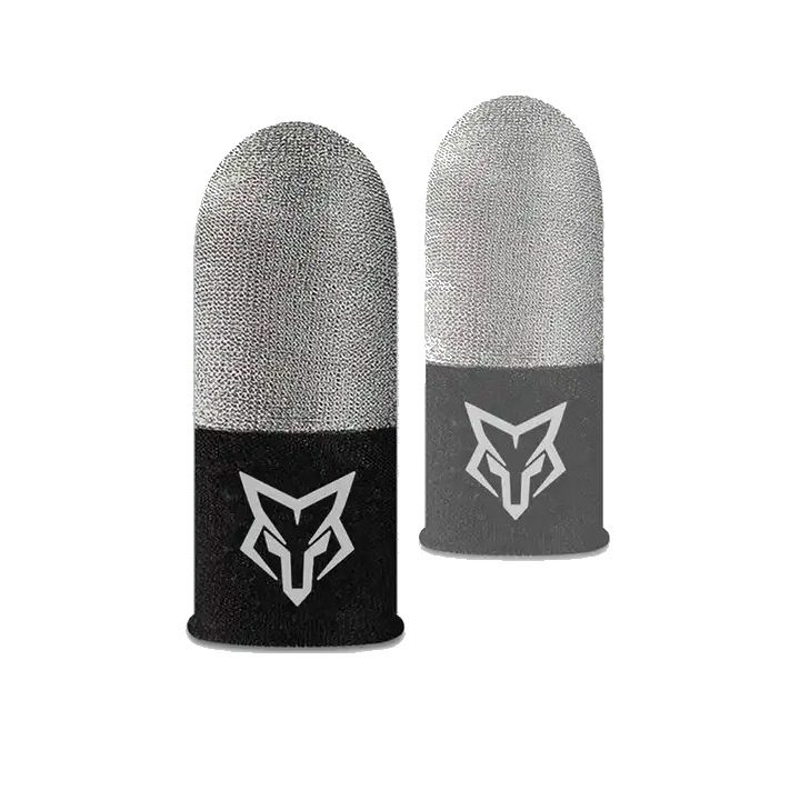 2x Fingers (kesztyű) Professzionális Gaming, Fox V8, Silver Fibra, izzadásgátló telefonhoz és táblagéphez, Pubg, Fortnite, Call of duty