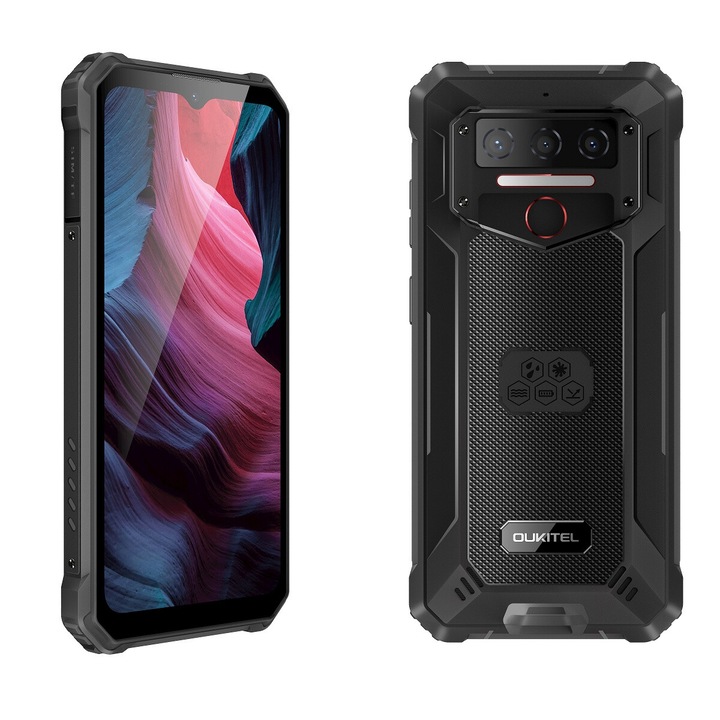 Telefon mobil Oukitel WP23 Pro Negru, 4G, 6.51", 8GB RAM, 128GB ROM, Android 13, T606, 10600mAh