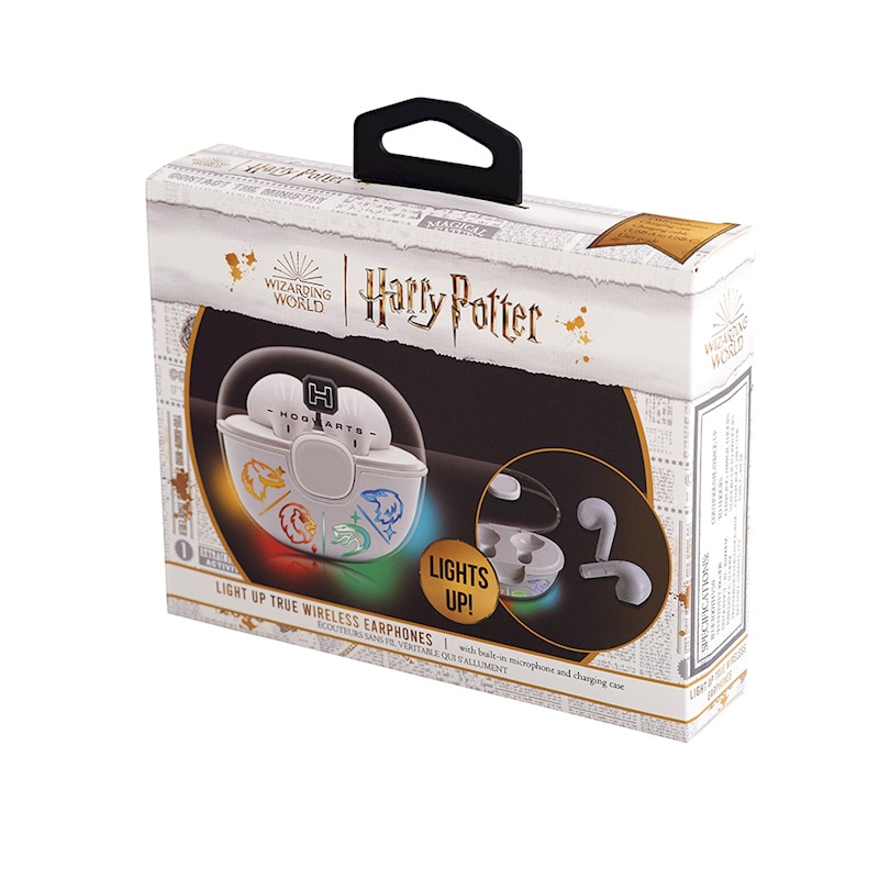 Casti TWS Lazer Built Harry Potter Hogwarts, alb, Bluetooth, microfon, 10m