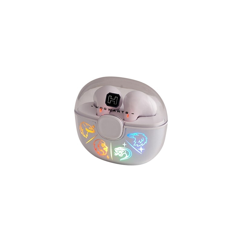 Casti TWS Lazer Built Harry Potter Hogwarts, alb, Bluetooth, microfon, 10m