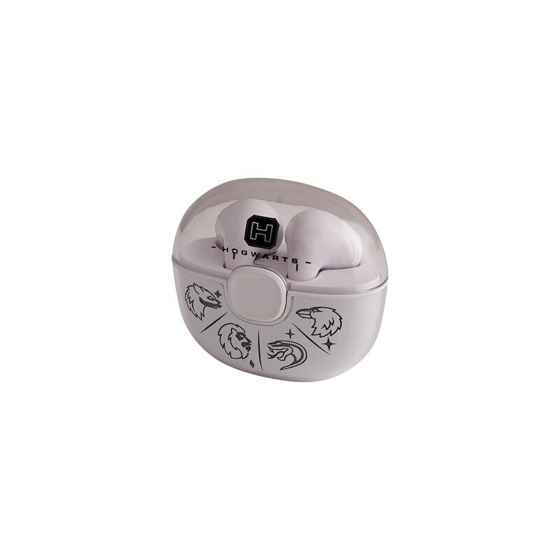 Casti TWS Lazer Built Harry Potter Hogwarts, alb, Bluetooth, microfon, 10m