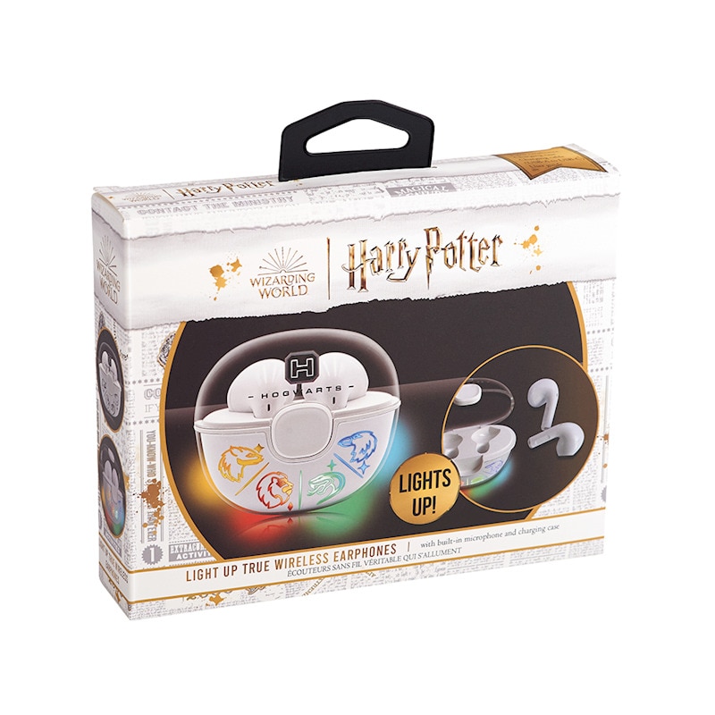 Casti TWS Lazer Built Harry Potter Hogwarts, alb, Bluetooth, microfon, 10m