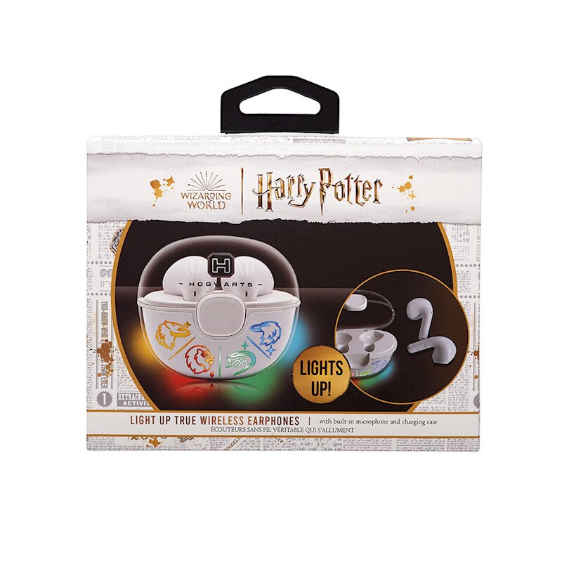 Casti TWS Lazer Built Harry Potter Hogwarts, alb, Bluetooth, microfon, 10m