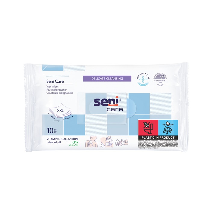 Мокри кърпи Seni Care, XXL, 10бр