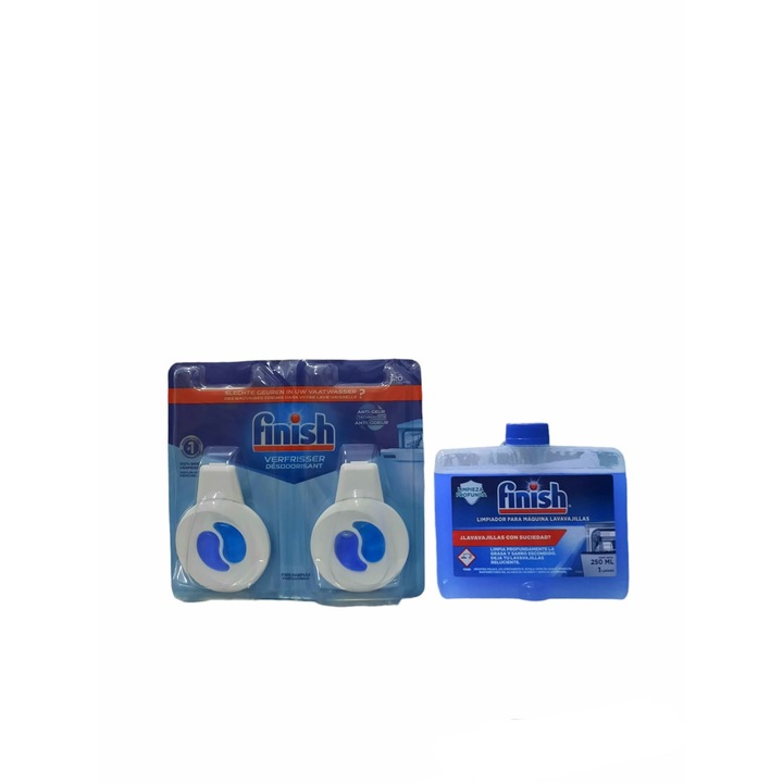Пакет освежители за съдомиялна машина Finish Freschezza Montana deo 2bucx4ml, Разтвор за почистване на съдомиялна машина Finish, 250 мл