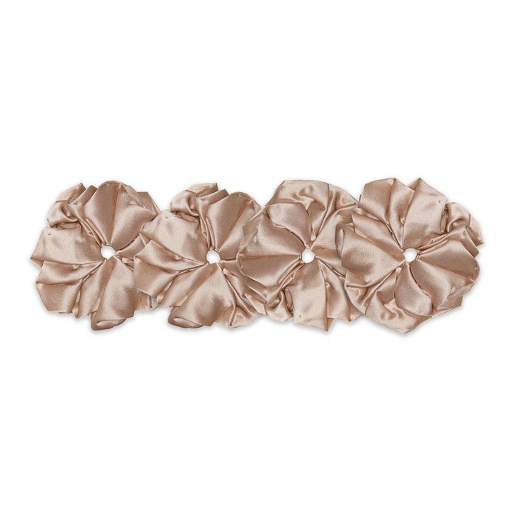 Set 4 elastice mari din matase Mulberry Caramel