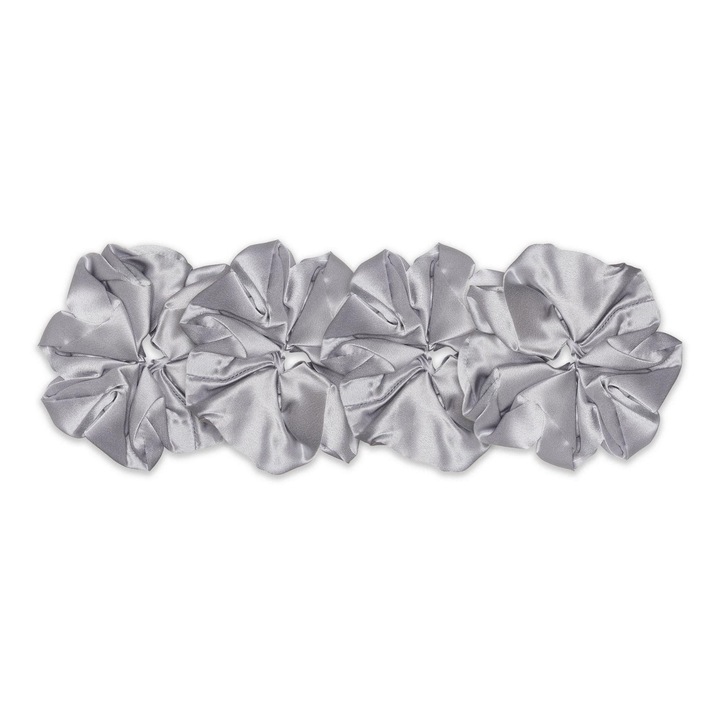 Set 4 elastice mari din matase Mulberry Silver Gray
