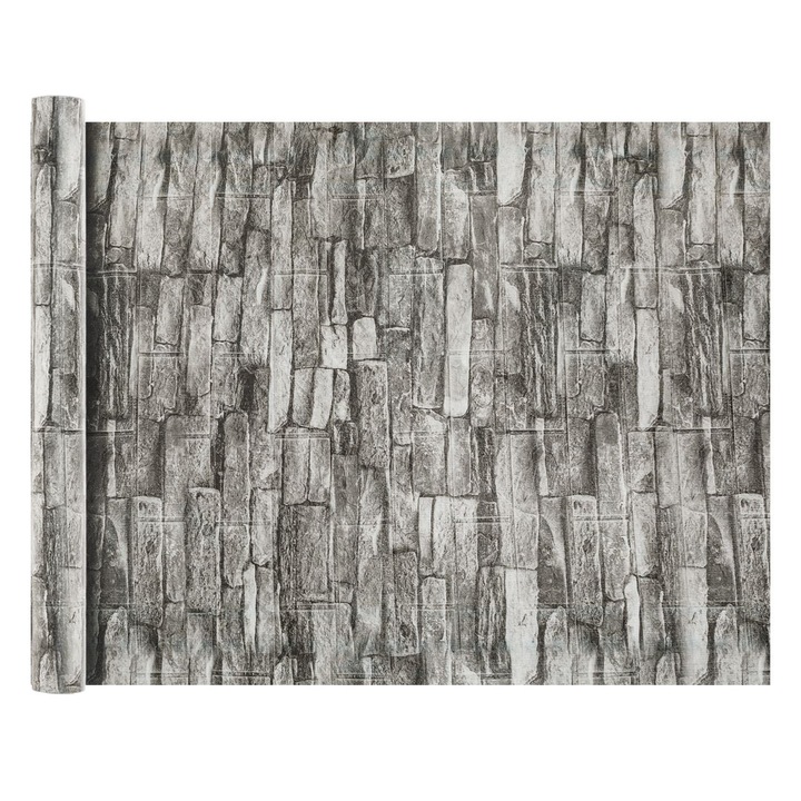 Shopiens® falmatrica tapéta kőmintával a szürke árnyalataiban, 300x45 cm