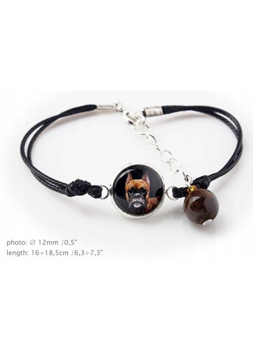 Set de bijuterii Boxer cu cutie foto caine, Art-Dog, Negru