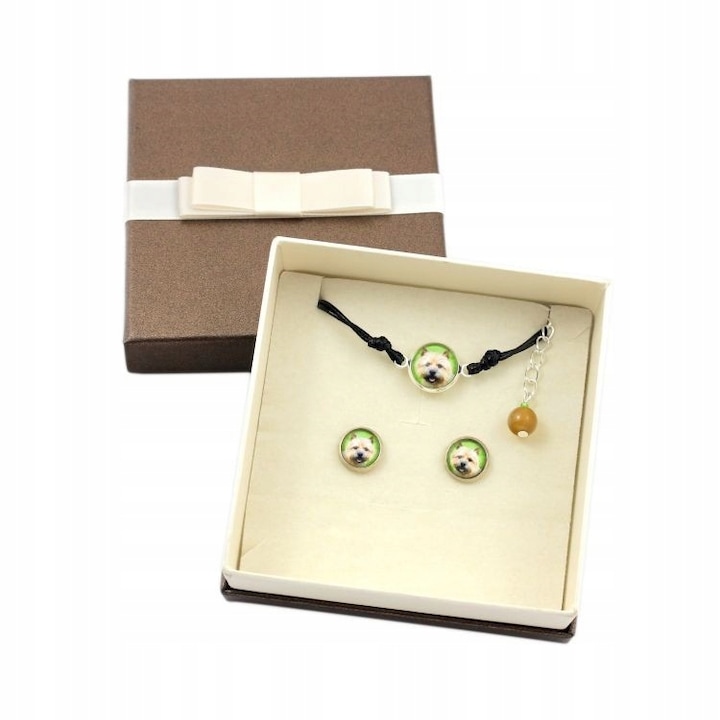 Ékszerkészlet kutyafotóval, Art-Dog, Fekete