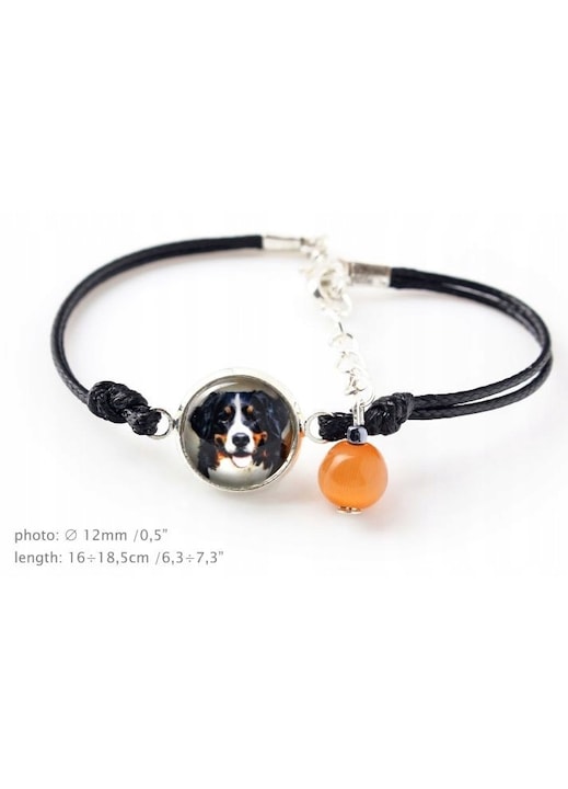 Set de bijuterii foto caine de munte bernez, Art-Dog, Negru