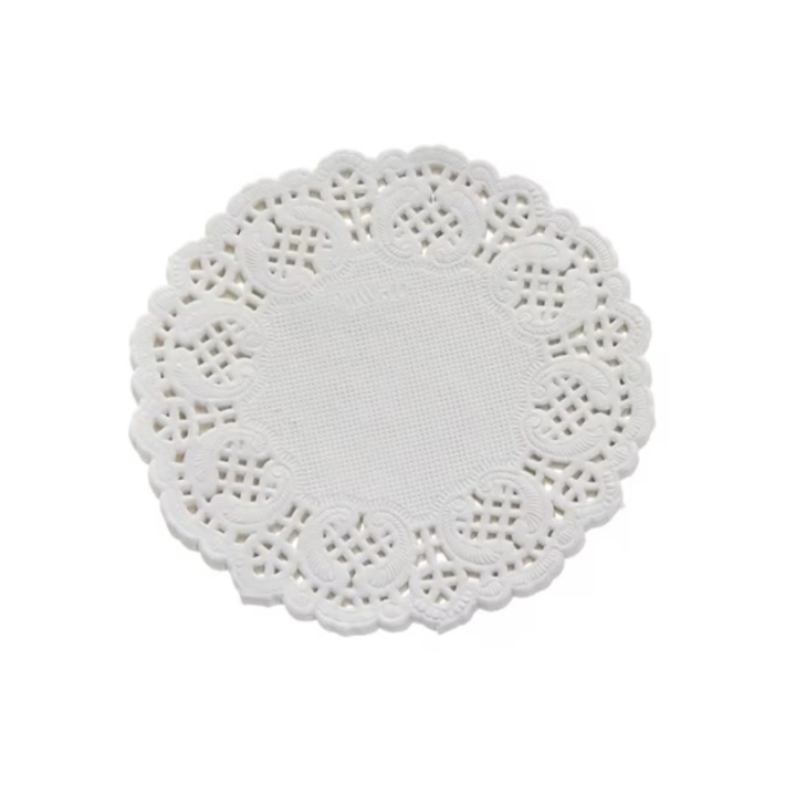 Комплект 100 кръгли хартиени дантели 10см