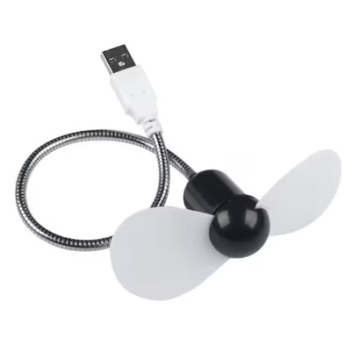 Mini Ventilator cu Alimentare USB, DAVIDAMI CONCEPT® cu Brat Metalic Flexibil