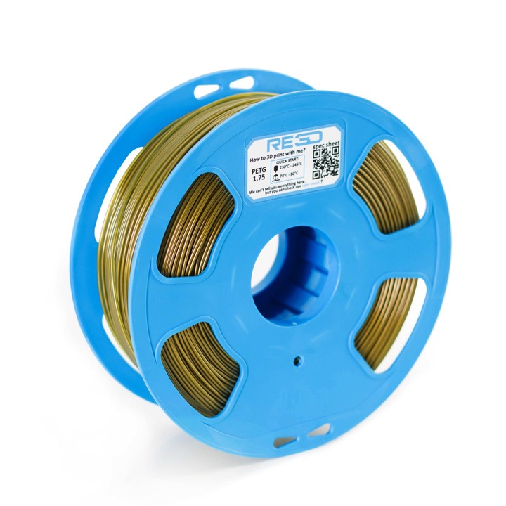 Filament 3D PETG, RE3D, Aur